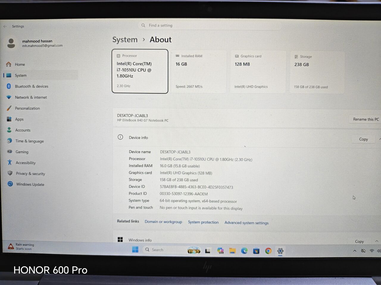 Makkah, Computers, SAR 1450,  HP Elitebook 840 Core I7-10 Generation Laptop Available For Sale