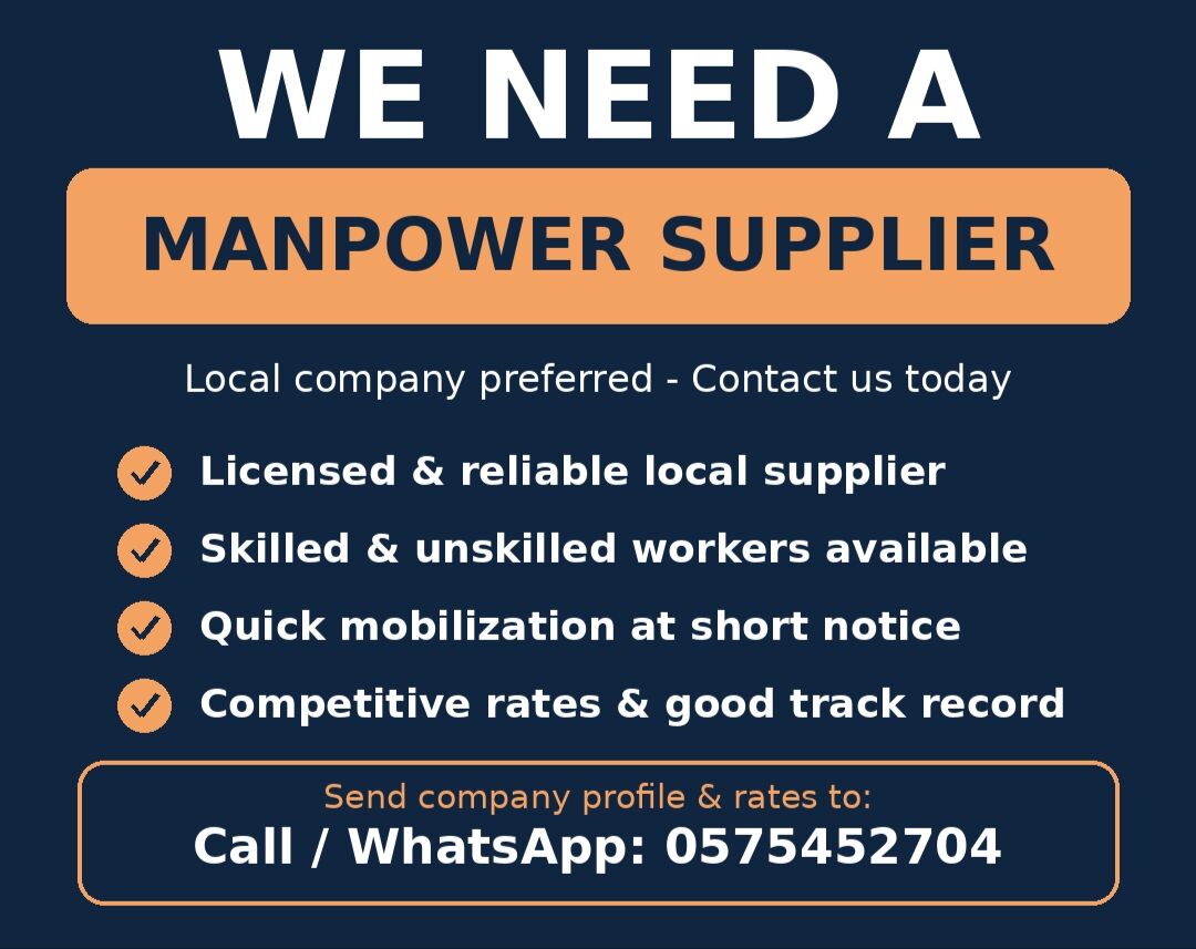 Riyadh, Jobs, Urgently Required Local Manpower Supplier.