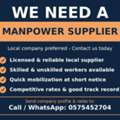 Urgently Required Local Manpower Supplier.