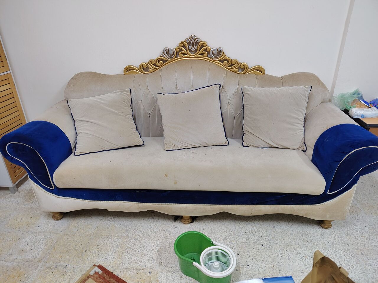 Yanbu, Furniture, SAR 300,  Furniture For Sale- Single Bed With Mattress And 3 Sitter Big Size Single Sofa