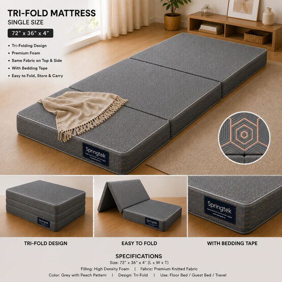 Lucknow, Furniture, INR 3,  Springtek Foldable Travel Mattress For Convenient Comfort Anywhere