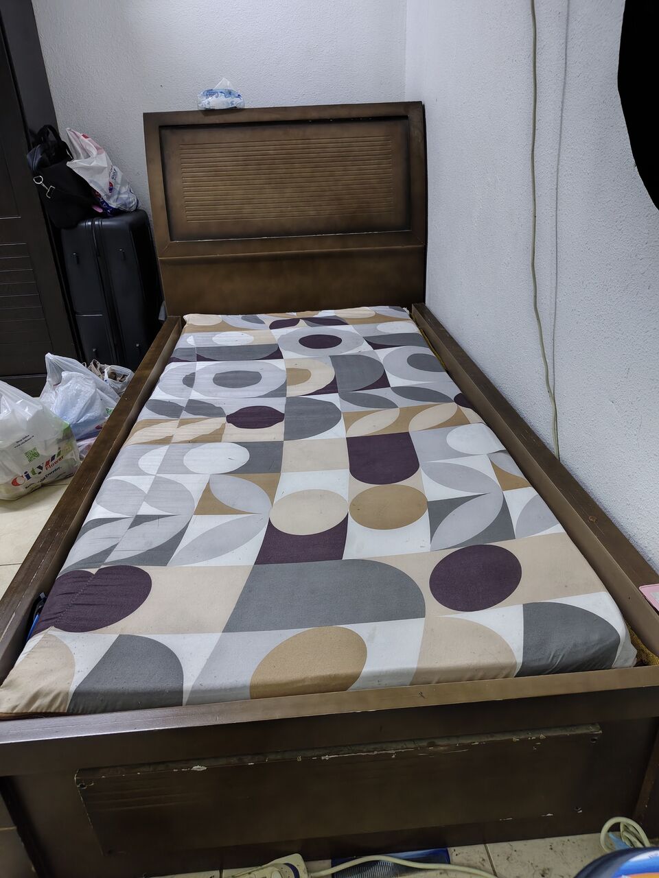 Jubail, Furniture, SAR 200,  Wooden Cot With Mattress For Sale