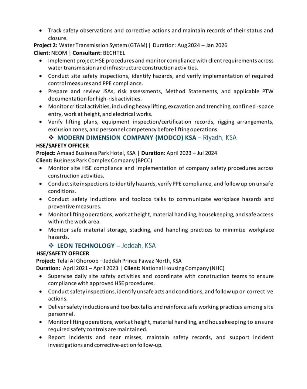 Riyadh, Job Seekers, JOB Seeker &ndash; HSE OFFICER / SAFETY OFFICER / HSE SUPERVISOR