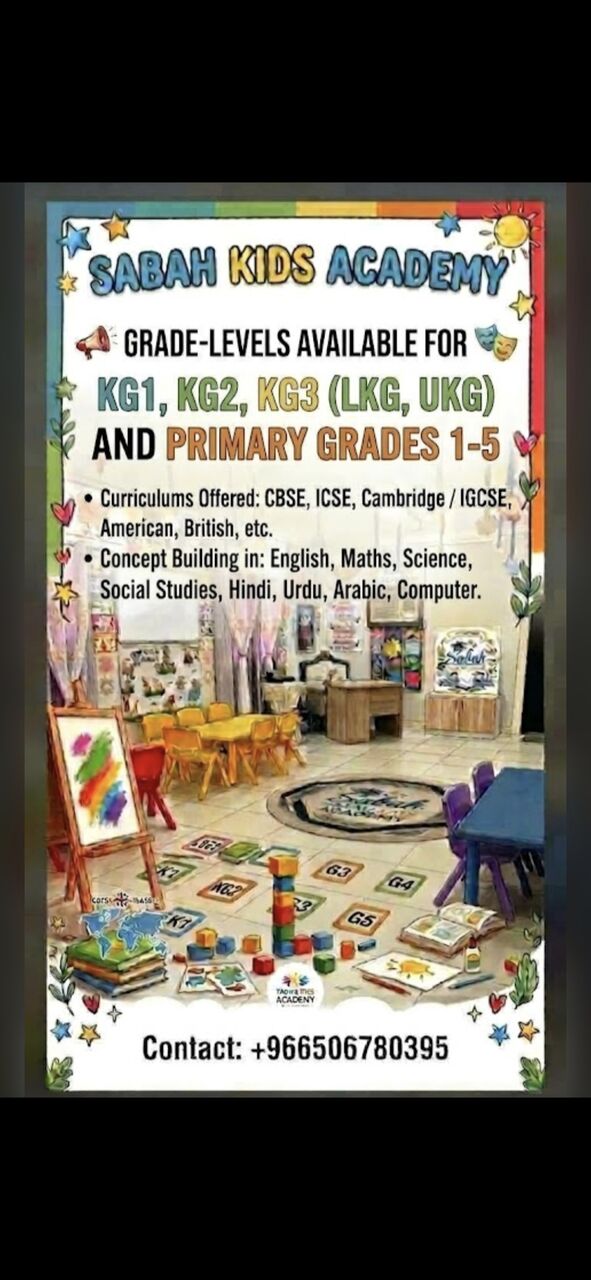 Yanbu, Lessons Offered, Admissions  Visit Visa,Iqama Holders  Female Teacher 20 Years  Experience All Curricul