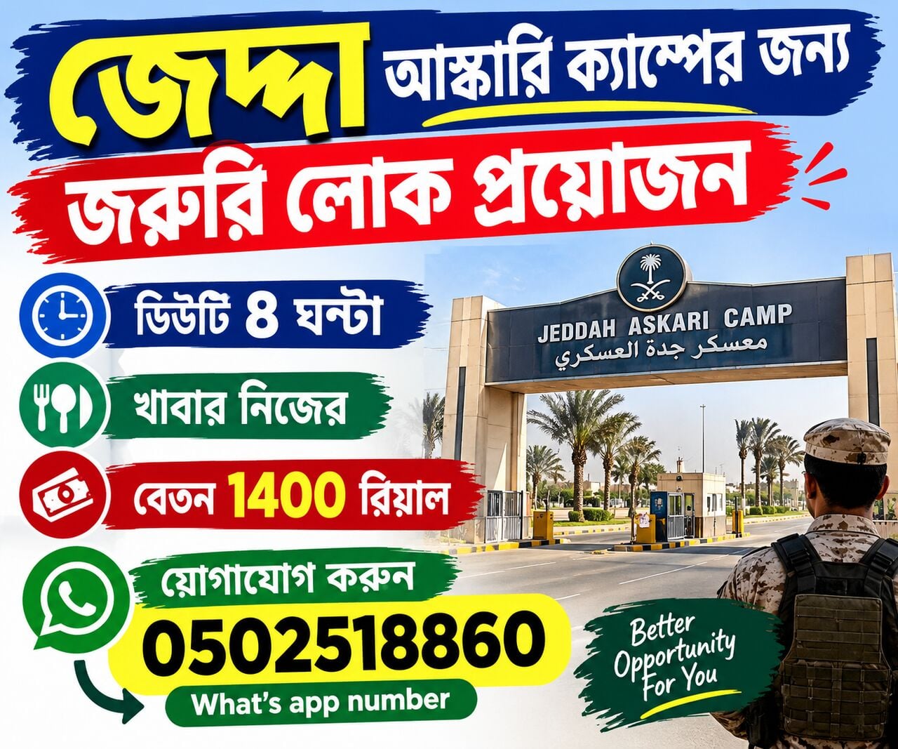Jeddah, Jobs, জেদ্দা আস্কারি ক্যাম্পের জন্য জরুরি লোক প