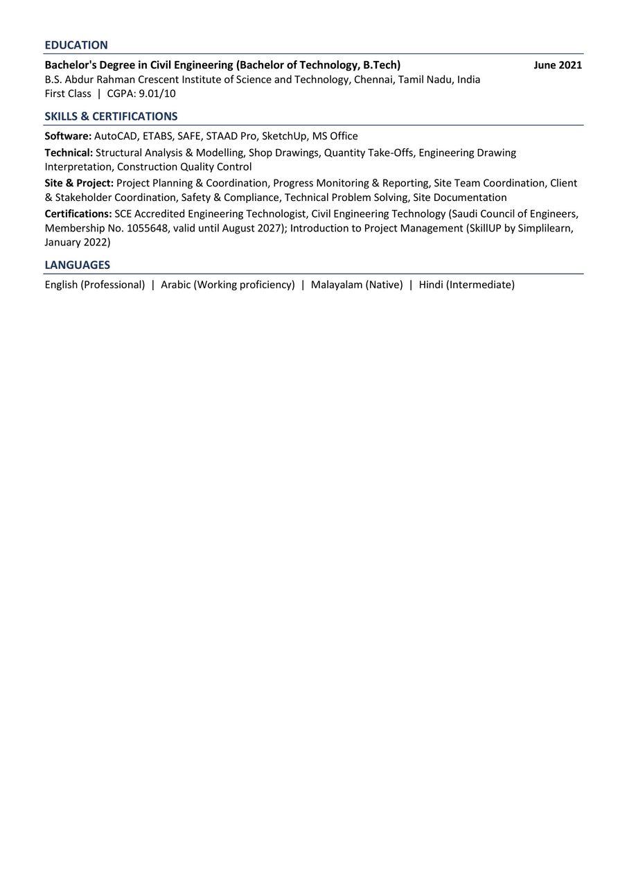 Dammam, Job Seekers, Civil Engineer, Civil Site Engineer, Immediate Joiner, Valid And Transferable Iqama, 4.5y