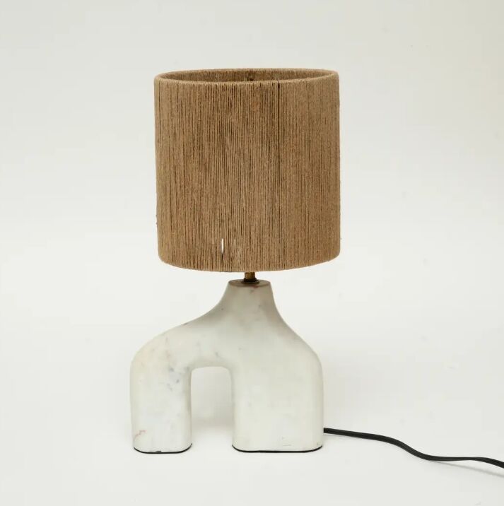 New York, Household Items, USD 71,  Finto Pony Table Lamp - Brown MDF Shade & White Resin Base |
