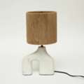 USD 71,  Finto Pony Table Lamp - Brown MDF Shade & White Resin Base |