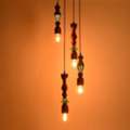 USD 119,  Jodha Gold Cluster Hanging Lamp | Wooden Pendant Light