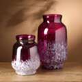 USD 17,  White Splutter Hurricane Vase