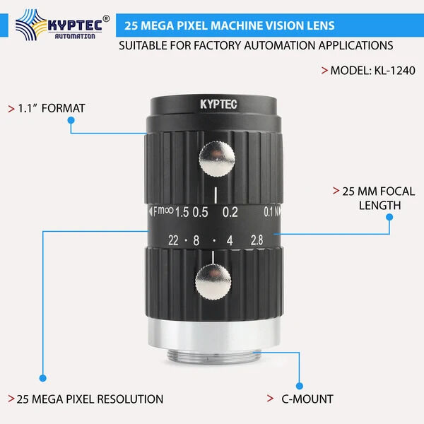New Delhi, Electronics, INR 15995,  25 MM 25 MP Precision-Inspection Machine Vision Lens For 1.1-Inch Industrial Cameras | C-M