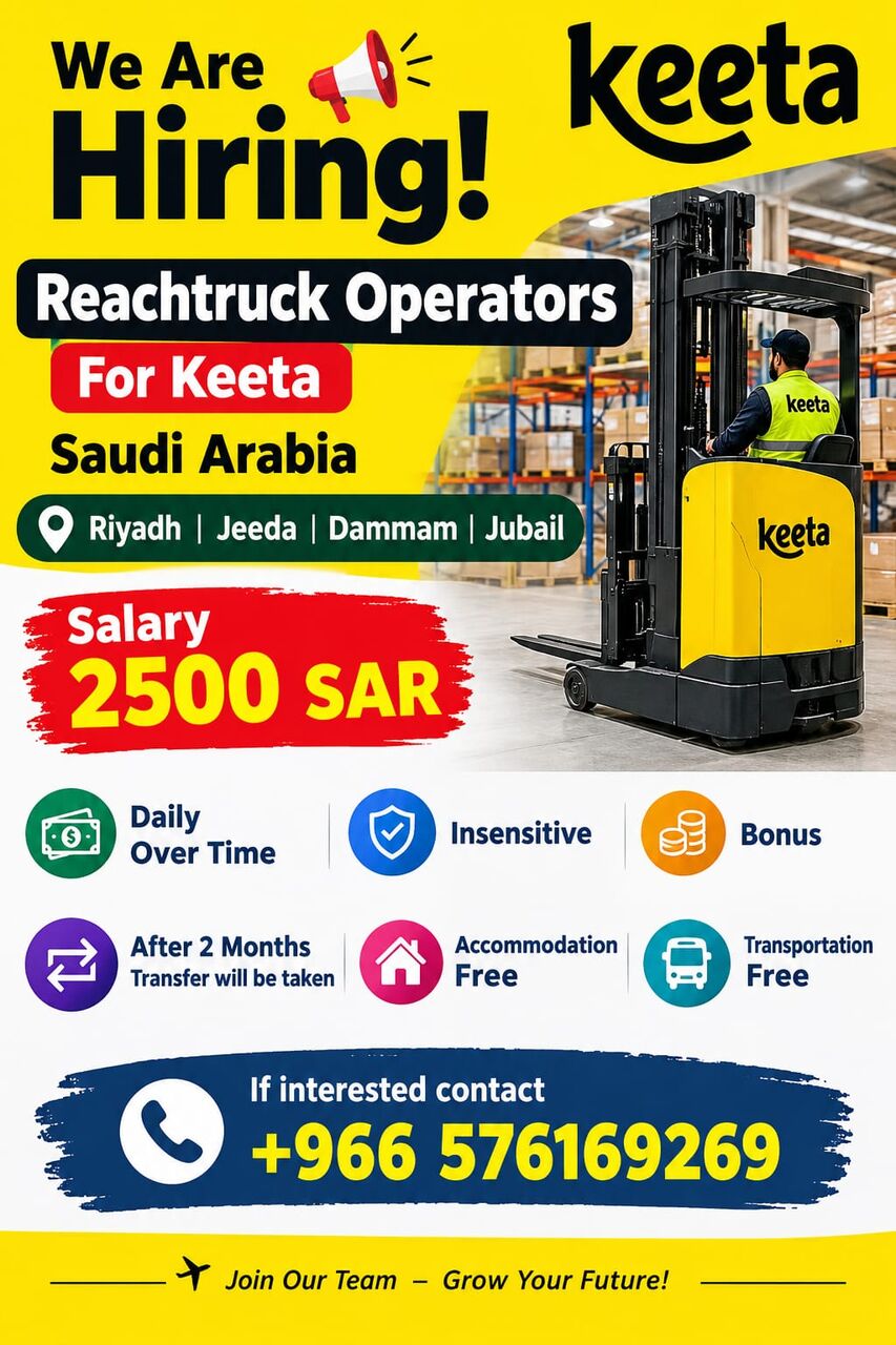 Riyadh, Jobs, Urgent Hiring For Reach Truck Operators In KSA