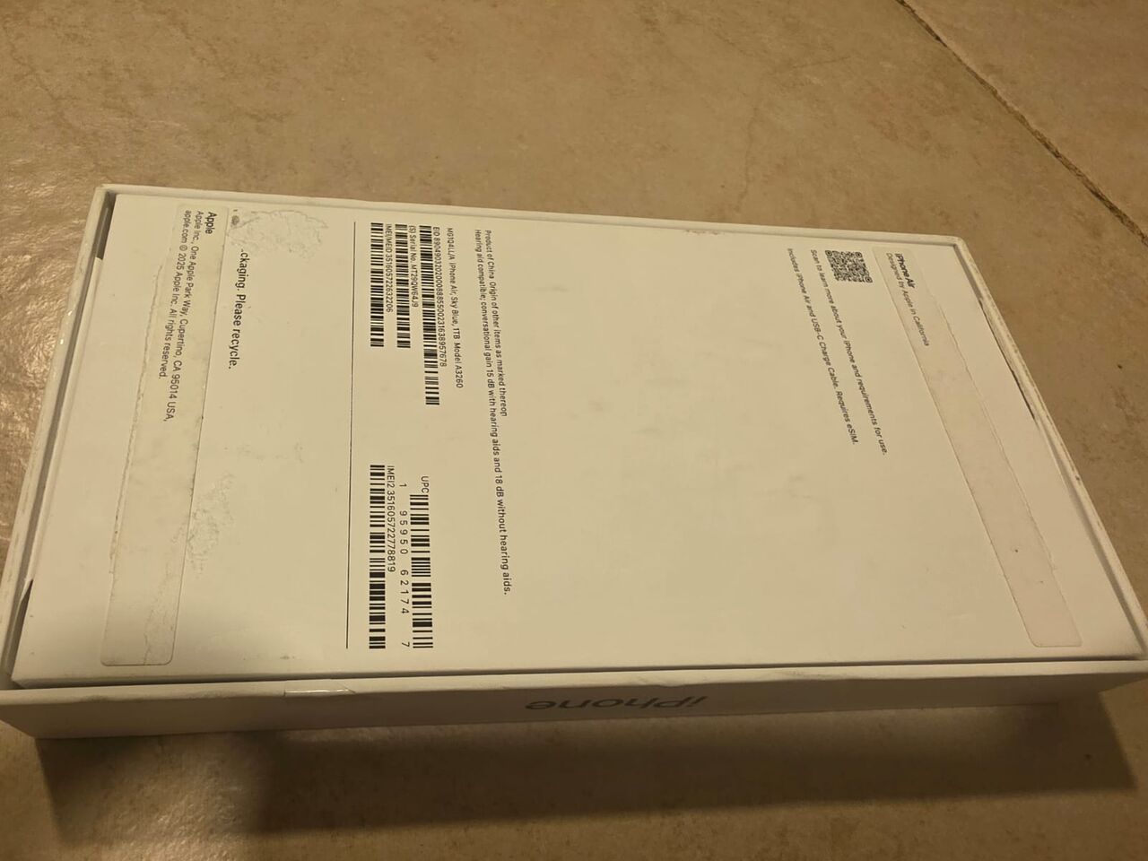 Al Sulaymaniyyah, Mobile Phones, SAR 3600,  Apple IPhone Air 1TB Sky Blue