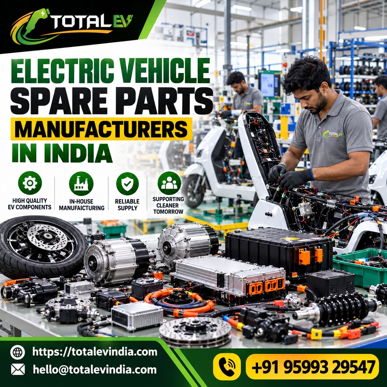 New Delhi, Electrical & Plumbing, Electric Vehicle Spare Parts Manufacturers In India | Total EV India