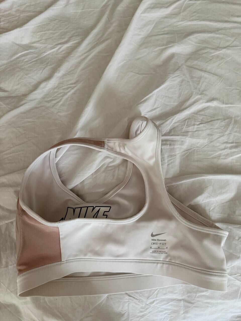Al Janadriyah, Clothing & Accessories, SAR 50,  Nike White Swoosh Dri-FIT Sports Top Size M - SAR 50