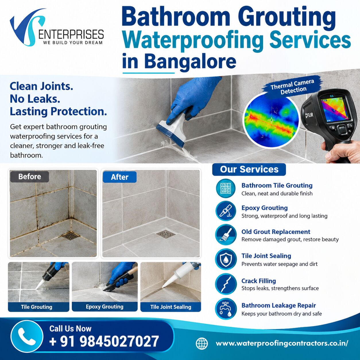 Bangalore, Construction, Bathroom Grouting Waterproofing Services In Bangalore