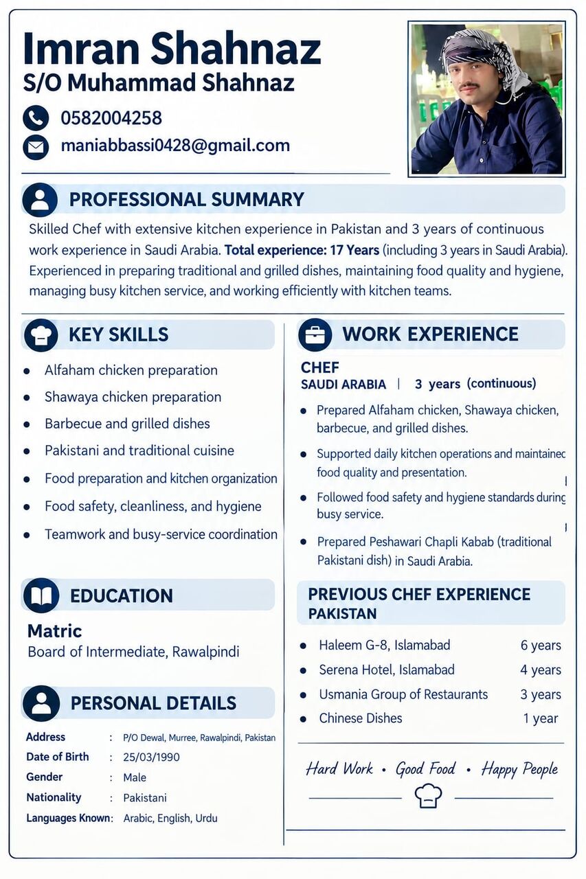 Dammam, Job Seekers, COOK