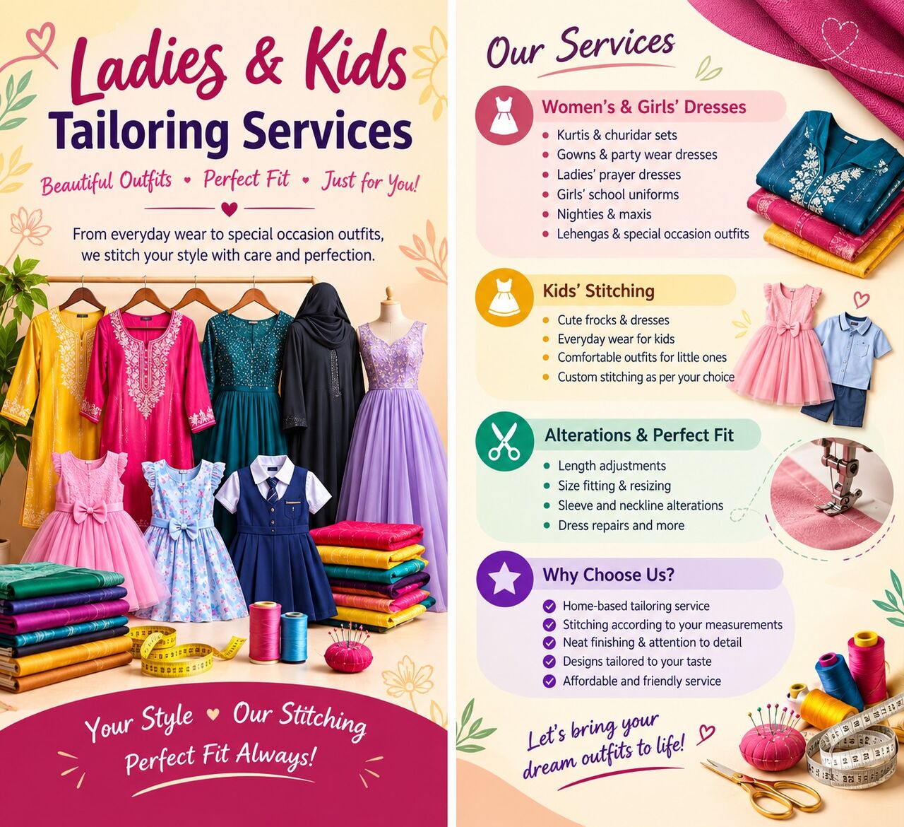 Jeddah, Fashion & Design, Ladies & Kids Tailoring Services