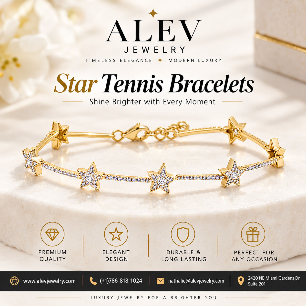 Miami, Jewelry, Alev Jewelry Offers Elegant Star Tennis Bracelets