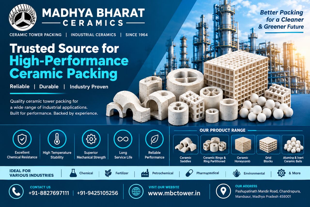 Bhopal, Materials, Ceramic Saddles For Industrial Gas Absorption Towers