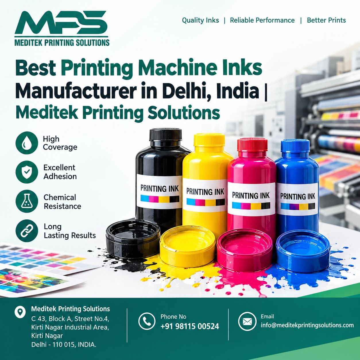 New Delhi, Electronics, Best  Printing Machine Inks Manufacturer In Delhi, India | Meditek Printing Solutions