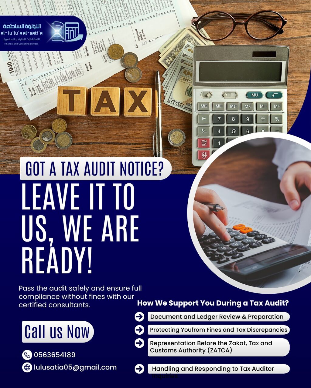 Jeddah, Accounting, You Have Received A Tax Audit Notice From The Zakat, Tax And Customs Authority.
