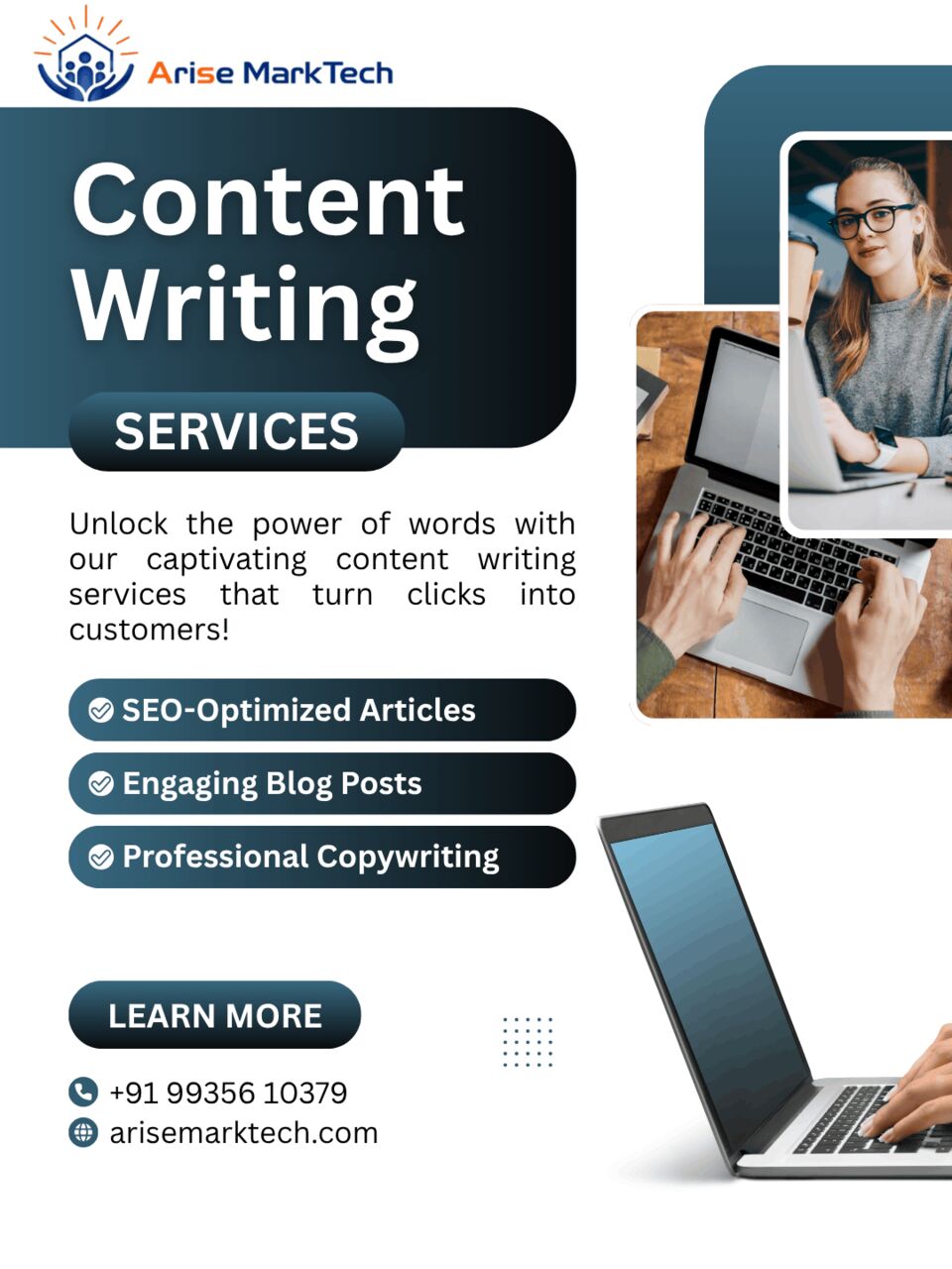 Lucknow, Computers, INR 1000,  Content Writing Services For Websites, Blogs And Ads | Arise AI Marktech