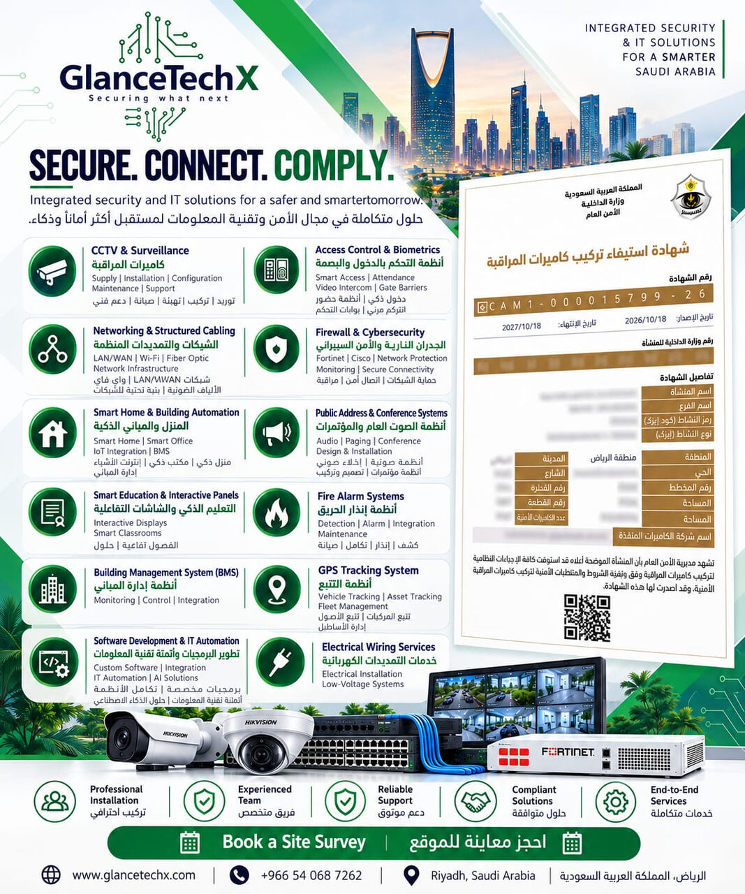Riyadh, Technical, أمّن. اربط. امتثل
