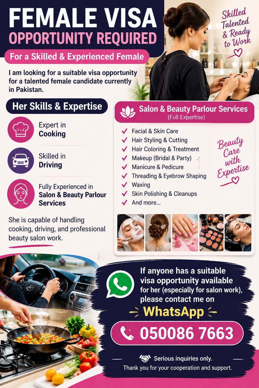 Riyadh, Job Seekers, Female Beautician Available &ndash; Visa Opportunity Required