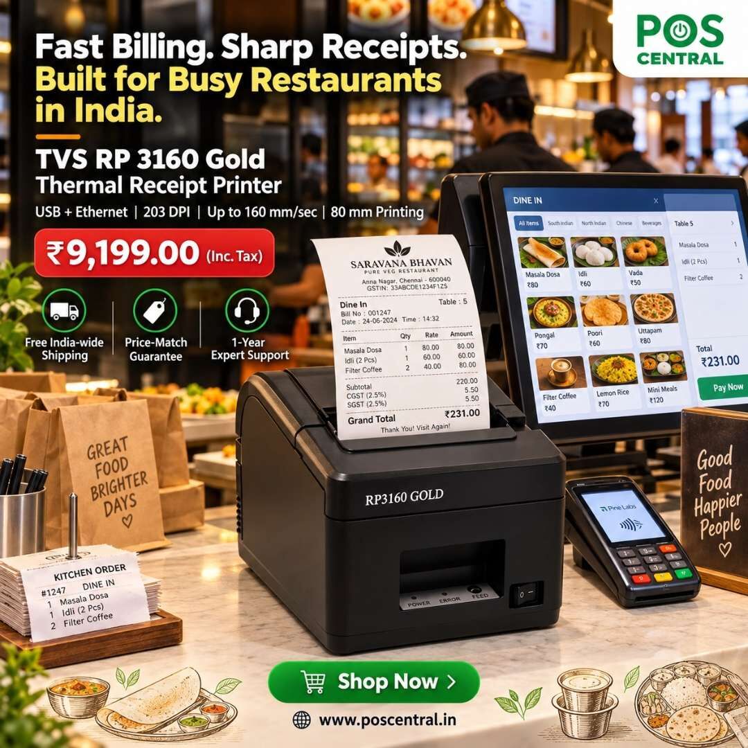Noida, Computers, INR 9199,  TVS RP 3160 Gold Thermal Receipt Printer With USB And Ethernet In India