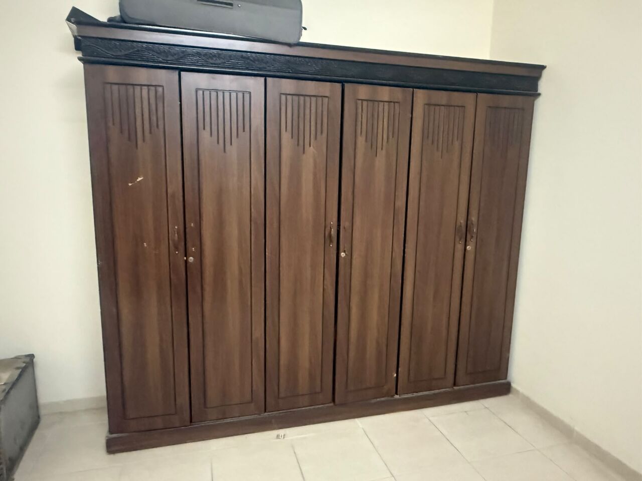 Al Thuqbah, Furniture, Urgent Sale: 6-Door Wardrobe & Bed With Mattress + FREE Washing Machine!