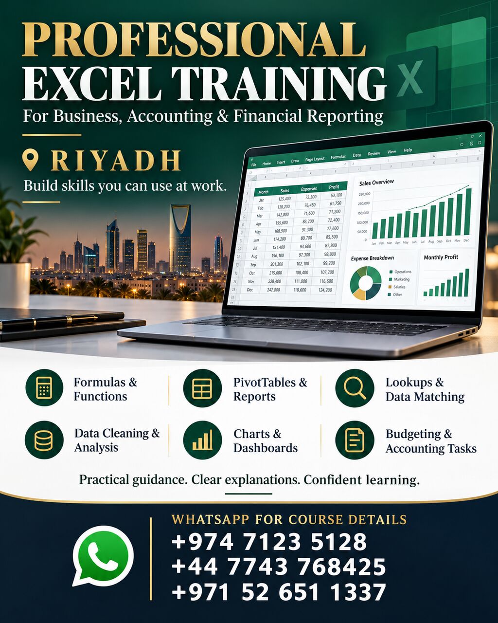 Riyadh, Lessons Offered, Professional Excel Training For Business, Accounting & Financial Reporting | Riyadh