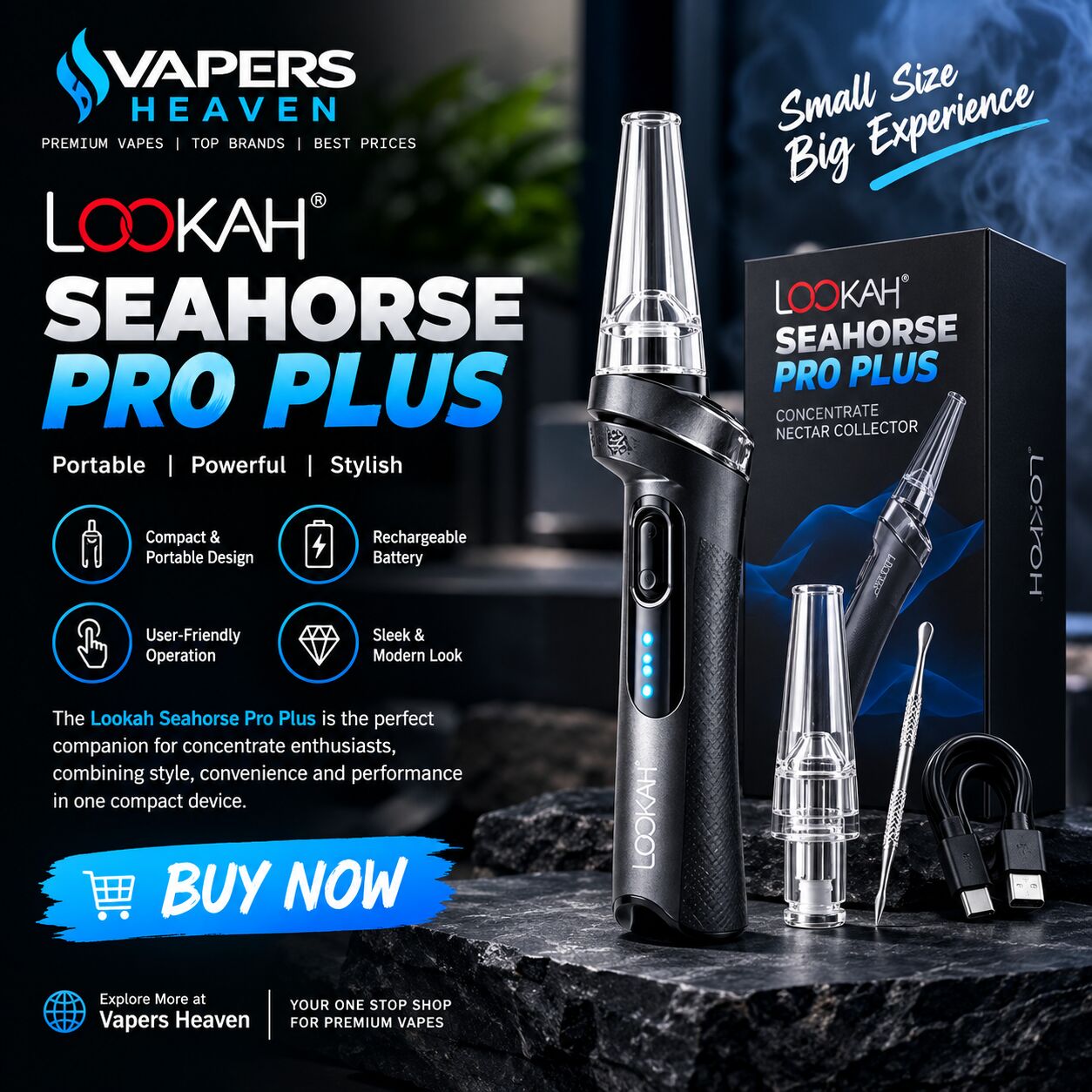 New York, Electronics, USD 49,  Buy Now Lookah Seahorse Pro Plus &ndash; Compact & Modern Design