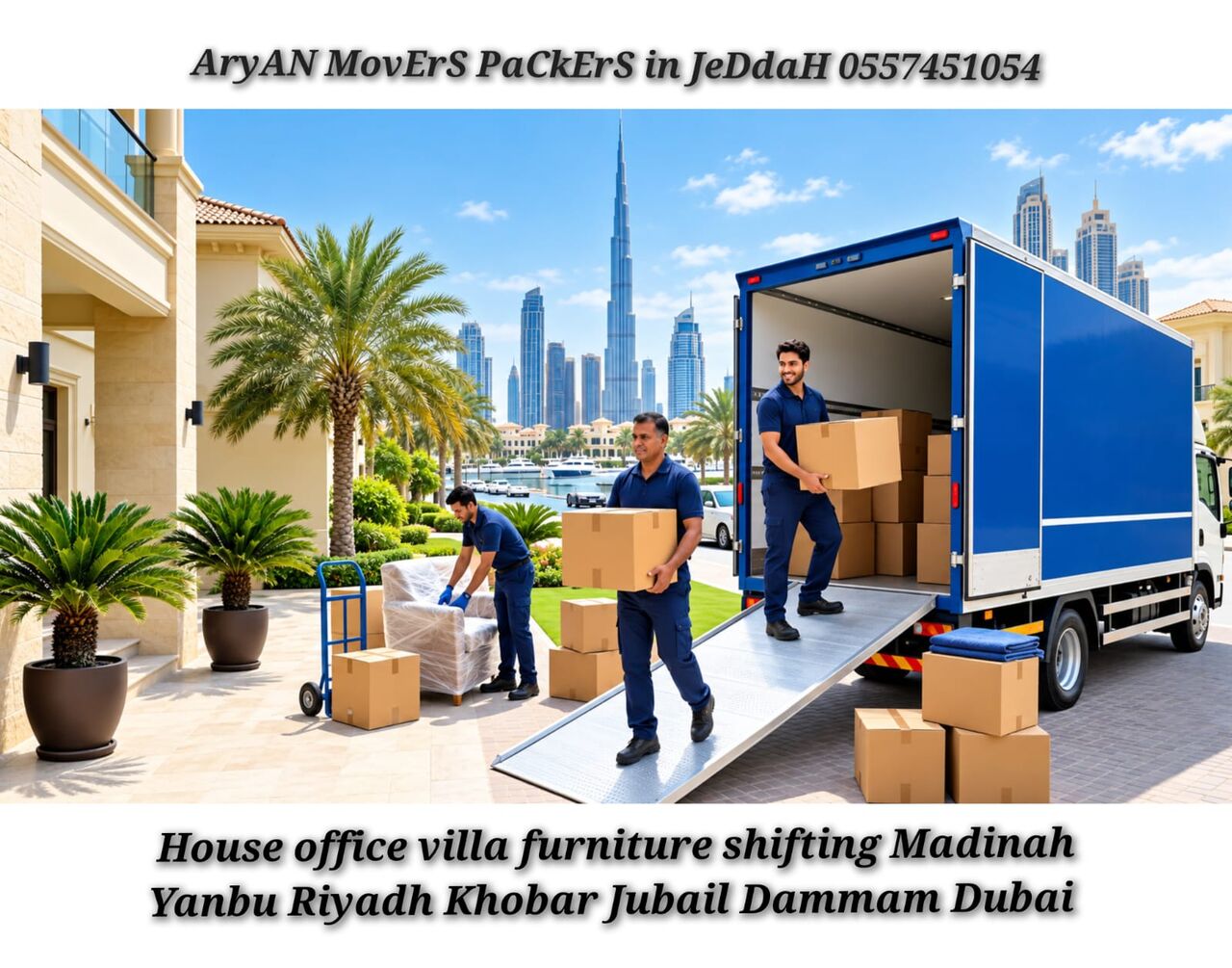 Jeddah, Labor/Moving, ArYaN Movers Packers In Jeddah Home Villa Furniture Shifting Movings Service__0557451054
