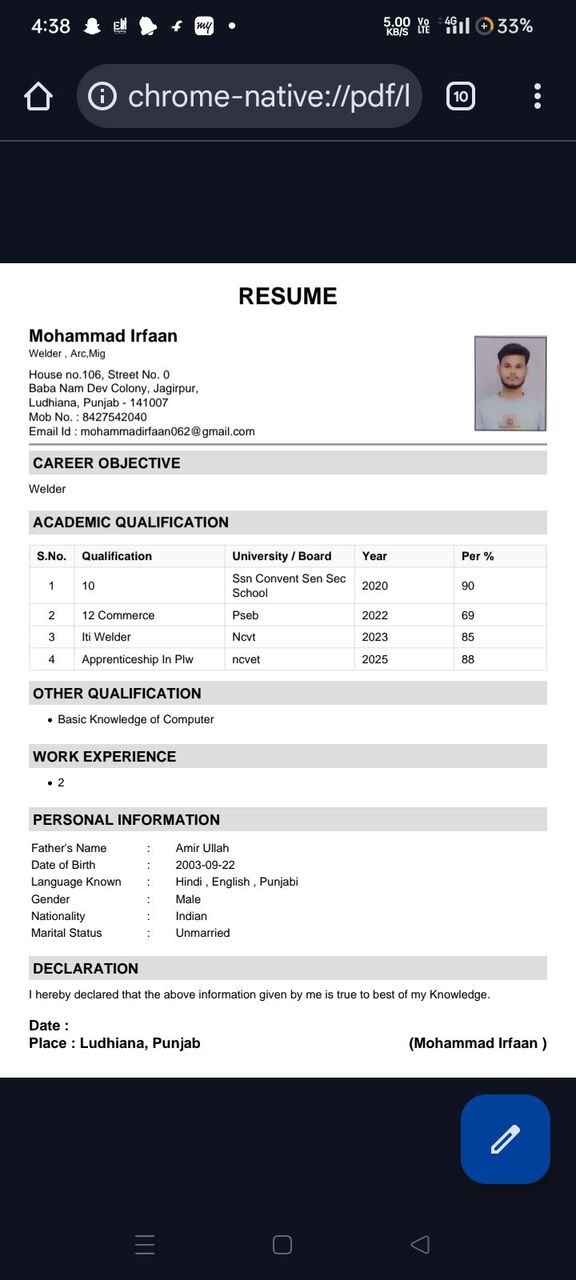Riyadh, Job Seekers, Welder Arc And Mig
