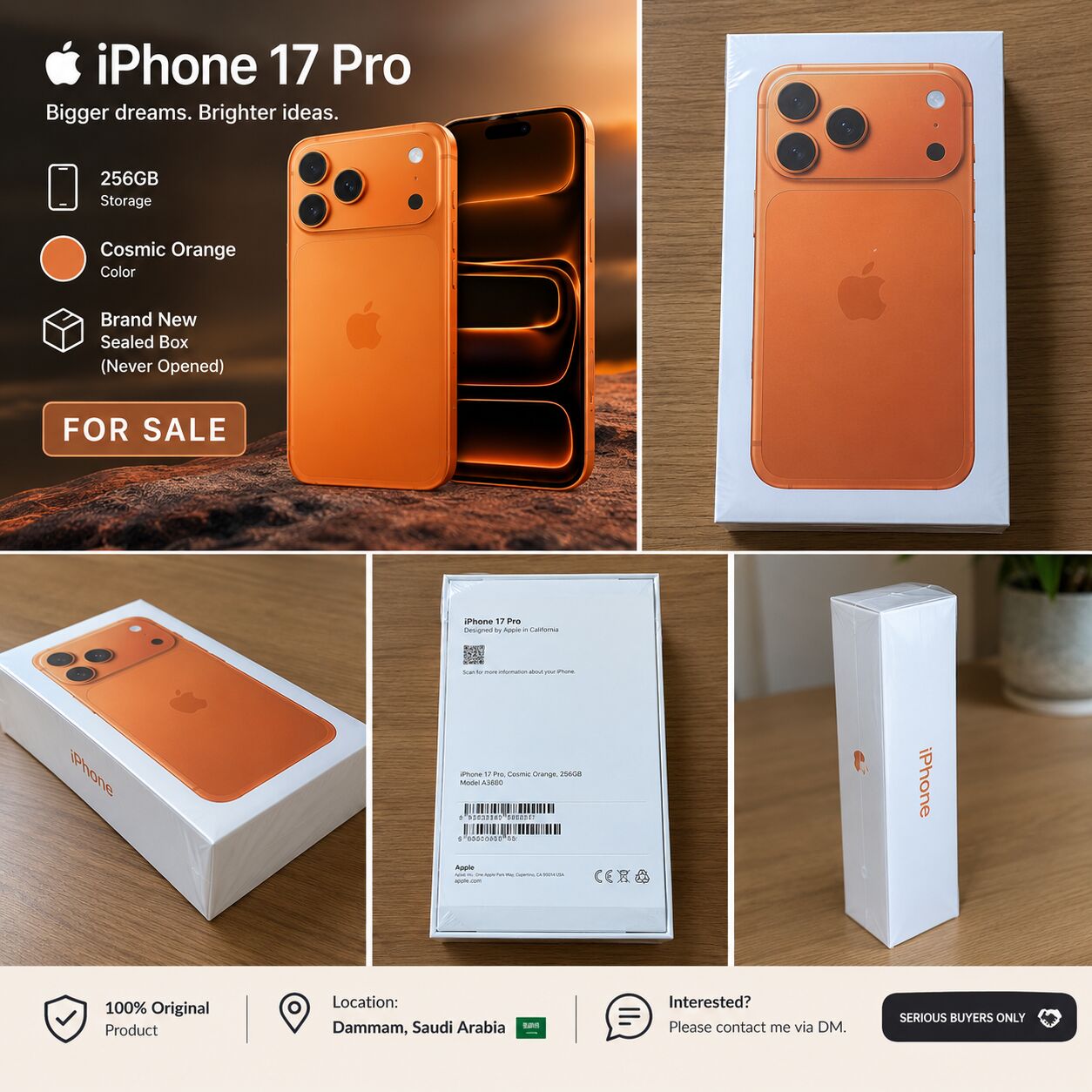Dammam, Mobile Phones, SAR 4100,  I Phone 17 Pro 256gb