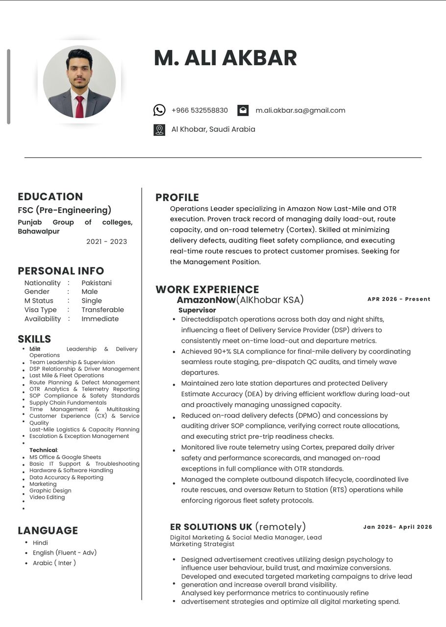 Dammam, Job Seekers, Logistics Operations Manager