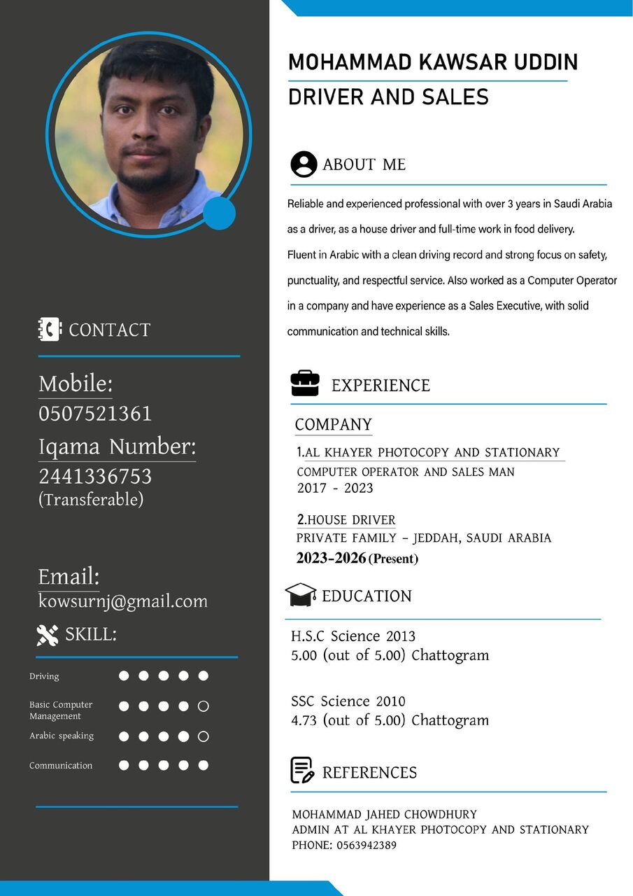 Jeddah, Job Seekers, Office Boy, Tea Boy, Cleaner, And Driver Jobs