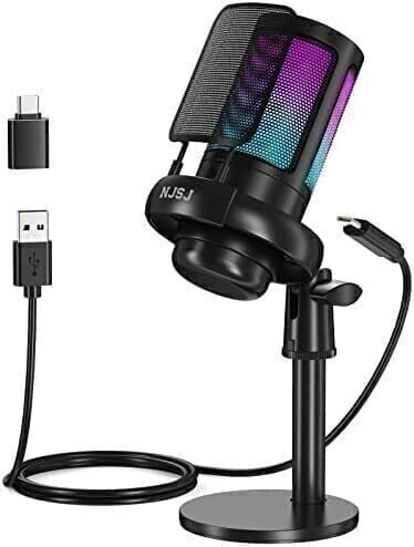 Riyadh, Electronics, SAR 75,  NJSJ USB Microphone - Condenser With Touch Mute, RGB - SAR 75 SAR