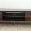SAR 800,  Luxury Modern TV Cabinet - Dark Walnut With Golden Legs - Like New