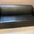 SAR 1500,  Black Leather Sofa Set &mdash; 4 Pieces