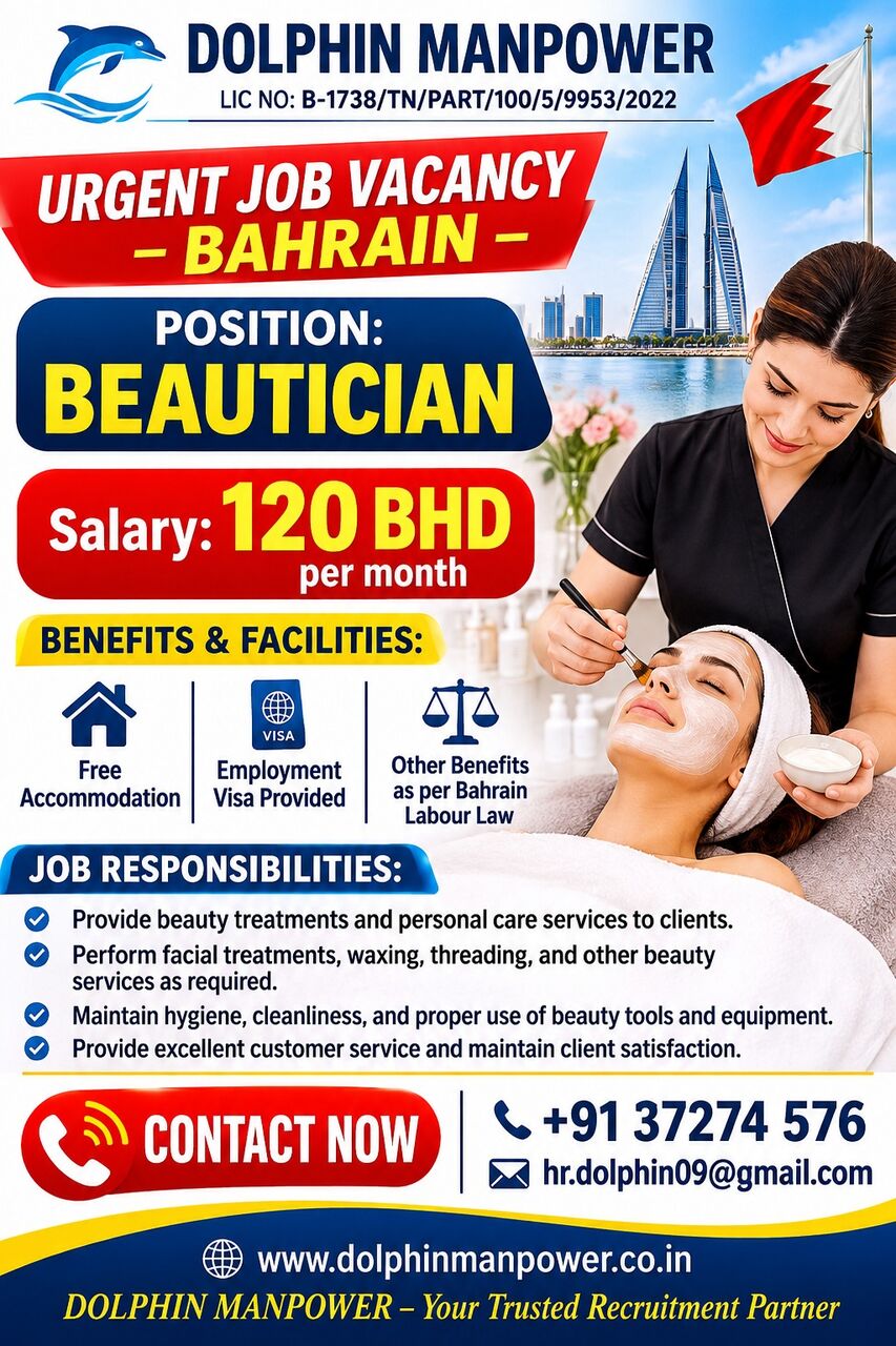 Jidhafs, Jobs, We Are Hiring-Beautician