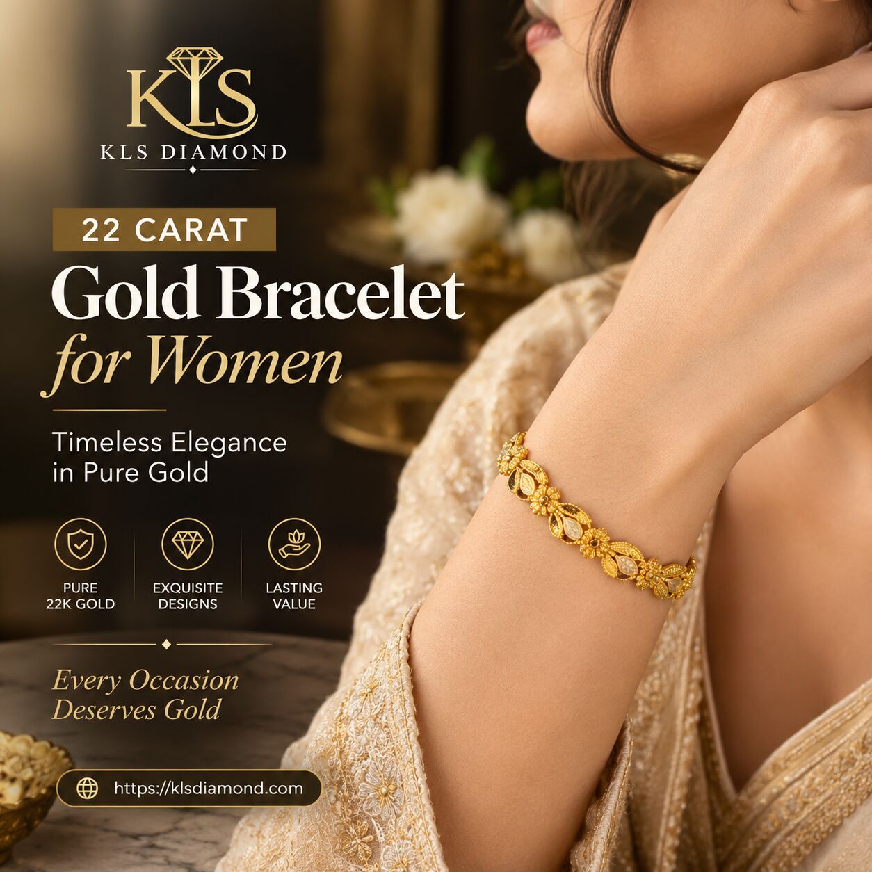 Chandigarh, Jewelry, INR 100000,  22 Carat Gold Bracelet For Women - KLS Diamond