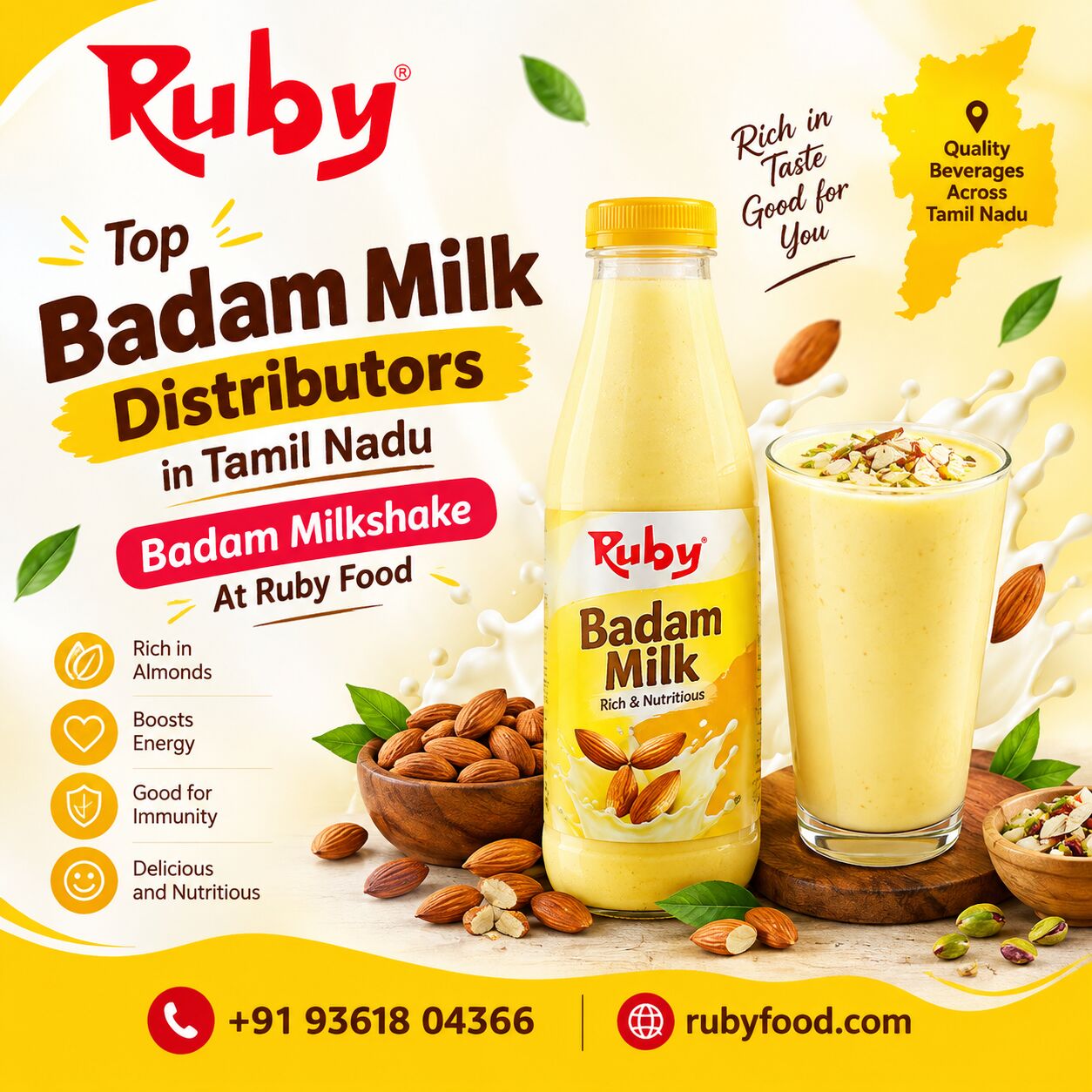 Madurai, Food, Top Badam Milk Distributors In Tamil Nadu | Badam Milkshake At Ruby Food