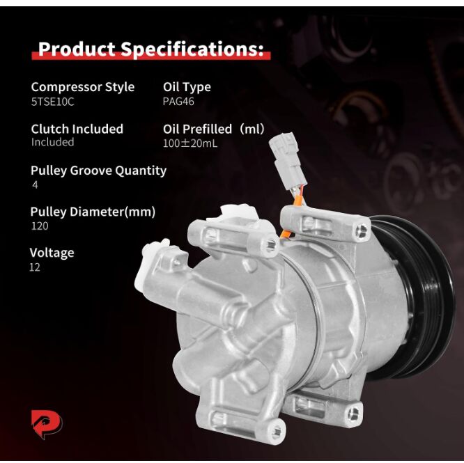 Ghirnatah, Auto Parts, SAR 1000,  PHOBOOS A/C Compressor With Clutch Compatible With Toyota