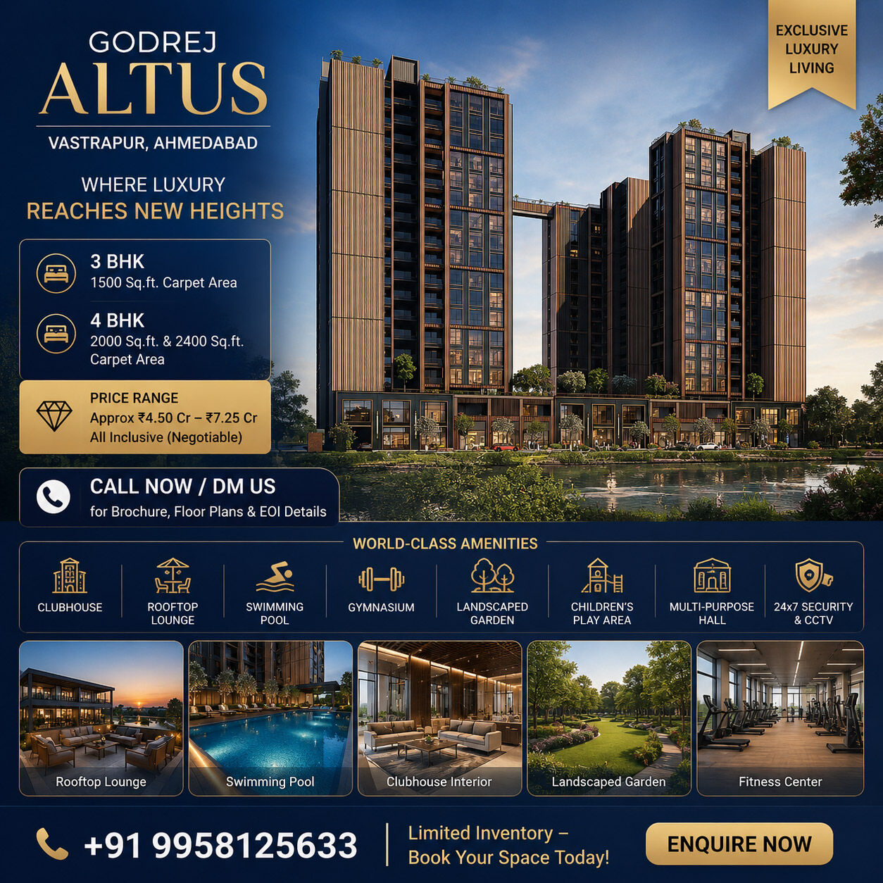 Ahmedabad, Real Estate For Sale, INR 39000000,  3 BR,  1500 Sq. Feet,  Does Godrej Altus Vastrapur Offer High-Street Retail Spaces?