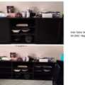 SAR 200,  Dark Brown / Black Wooden Buffet Cabinet & Side Table &ndash; Good Condition