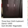 SAR 200,  Dark Wooden 3-Door Wardrobe / Cloth Cupboard (2 Pieces Available)&ndash; Used