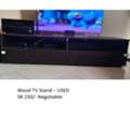 SAR 150,  Dark Brown Wooden TV Unit / Console Table With Storage &ndash; Used