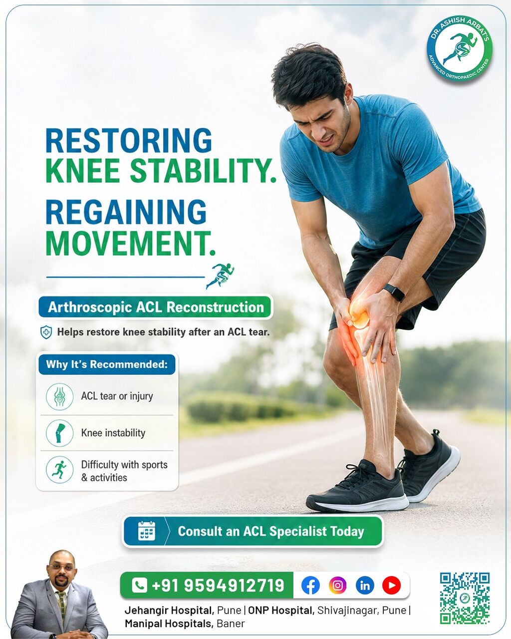 Mumbai, Health, Arthroscopic ACL Surgery Pune Maharashtra India - Dr. Aashish Arbat